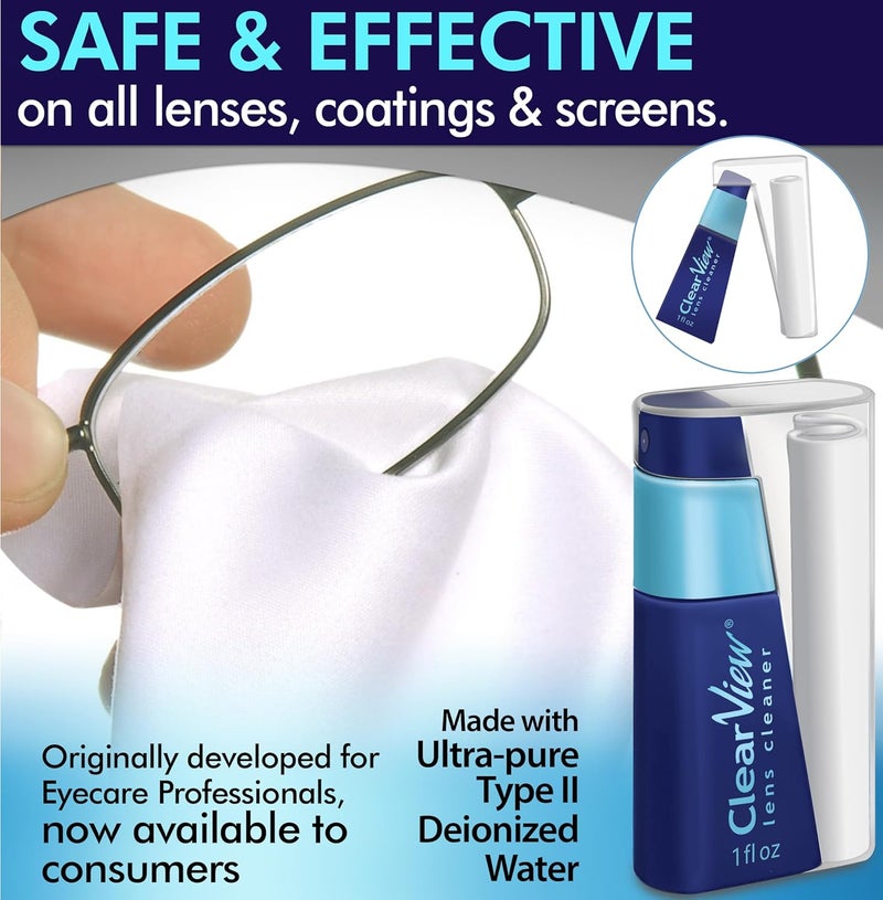 ClearView Portable Lens Cleaner Kit – Travel Size with Premium Cleaning Solution, Refillable Spray + Microfiber Cloth, Safe for All Lenses, Compact & On-the-Go - Image 3